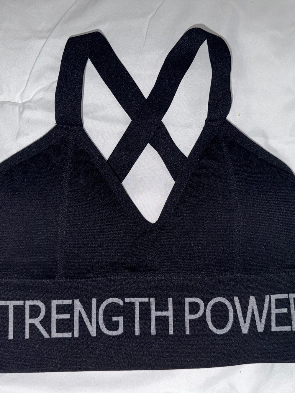 SOHO Sport Strength Power Seamless Sports Bra Black Crisscross Back Size S